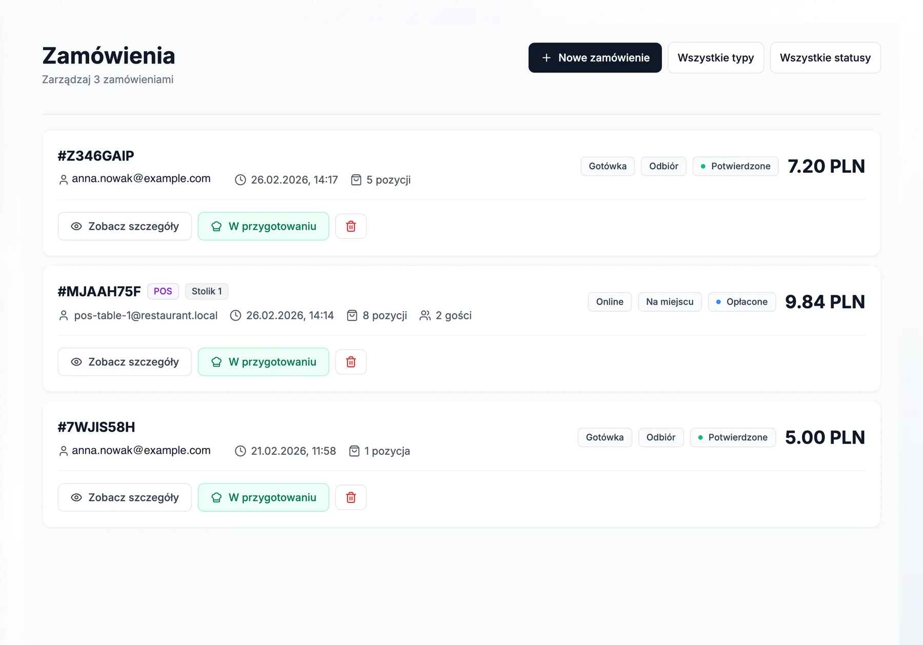 Dinevo order-management workspace