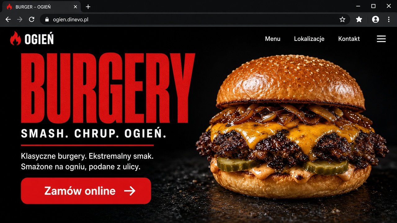 Przykładowa strona restauracji – Szablon Bold