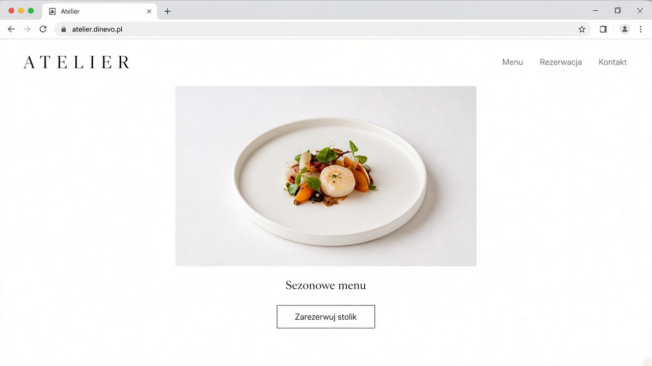Przykładowa strona restauracji – Szablon Minimal